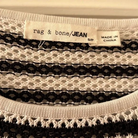 Rag and Bone Jean Quinn size small cold shoulder open knit sweater - Picture 7 of 13